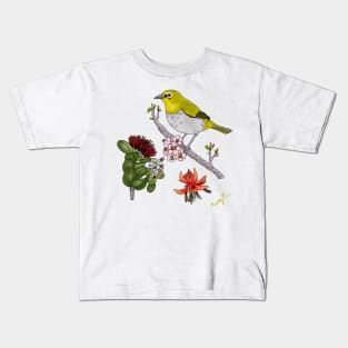 Japanese white eye design Kids T-Shirt